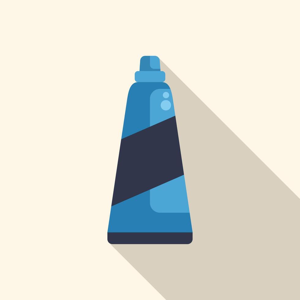 Blue tube of cream or gel with long shadow vector