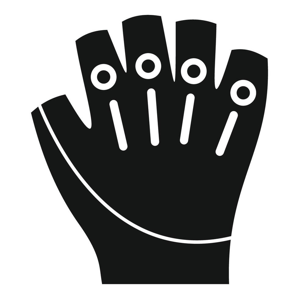Black bike glove icon, simple style vector