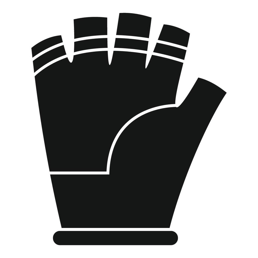 Black fitness gloves for weight lifting icon simple style vector