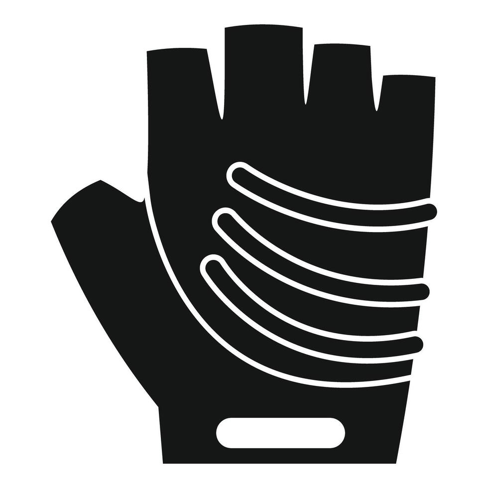 Black bike glove for protecting hands while cycling vector
