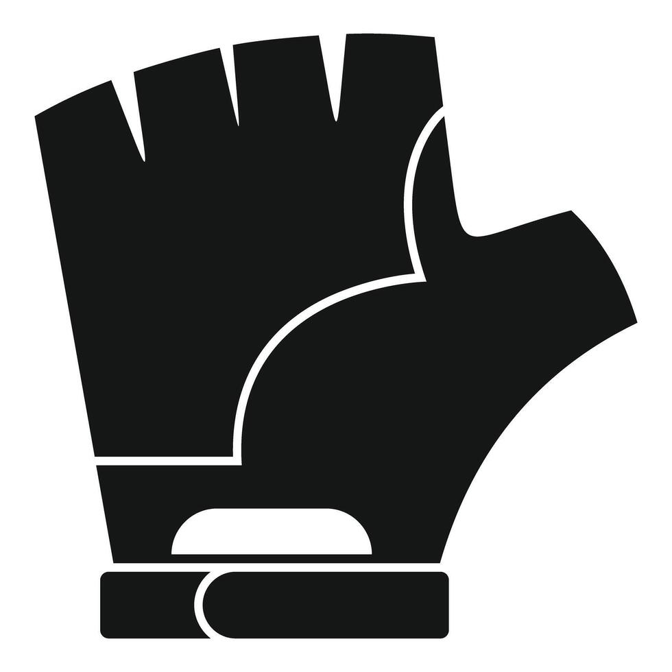 Fitness gloves with short fingers for gym training icon simple style vector