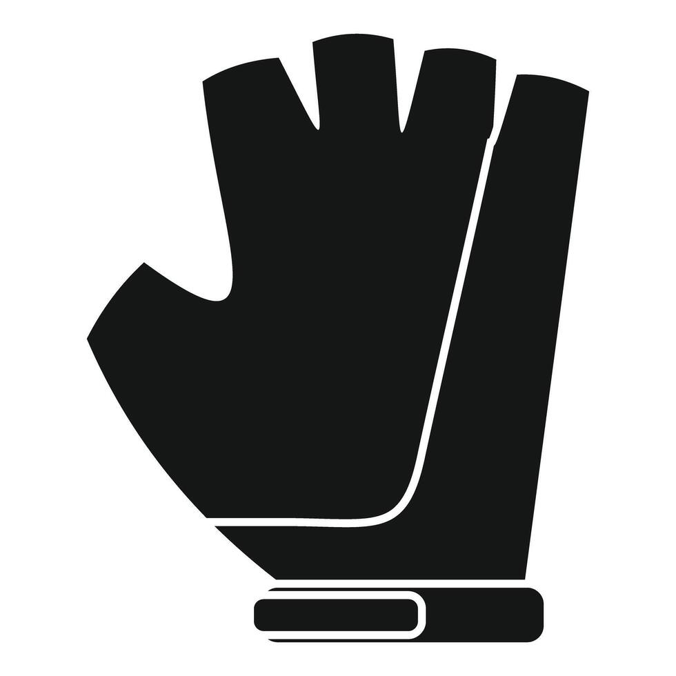 Black fingerless sports glove for active lifestyle icon simple style vector