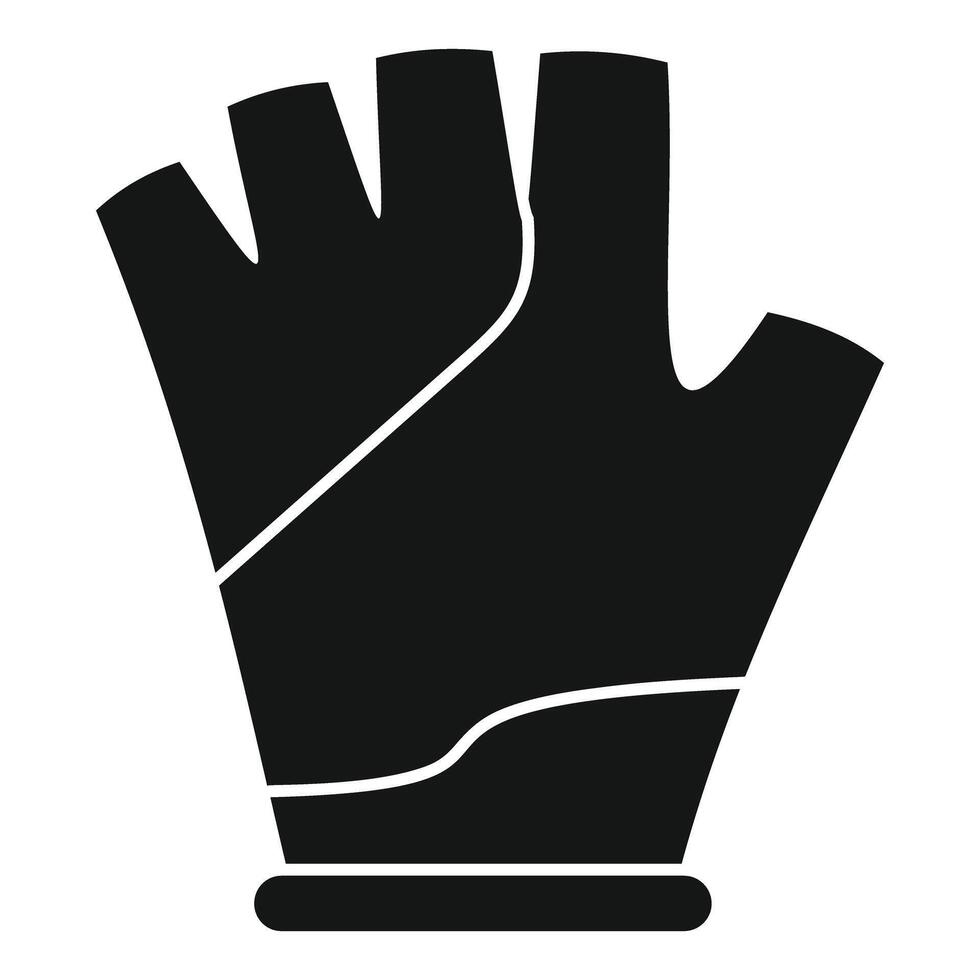 Black fingerless gloves for gym training icon simple style vector