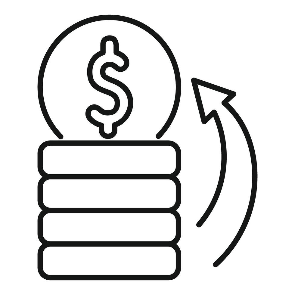 Money growth icon showing increasing business value vector