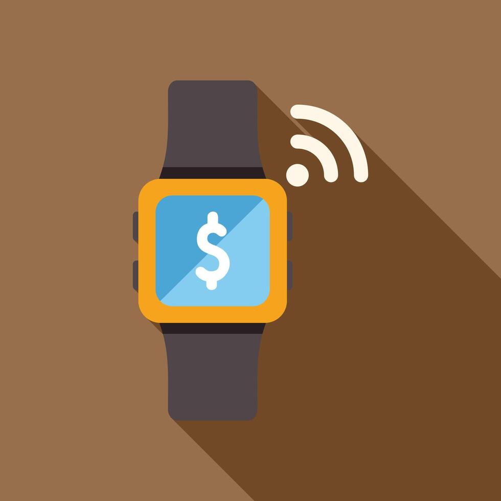 Smartwatch showing dollar sign for nfc payment vector