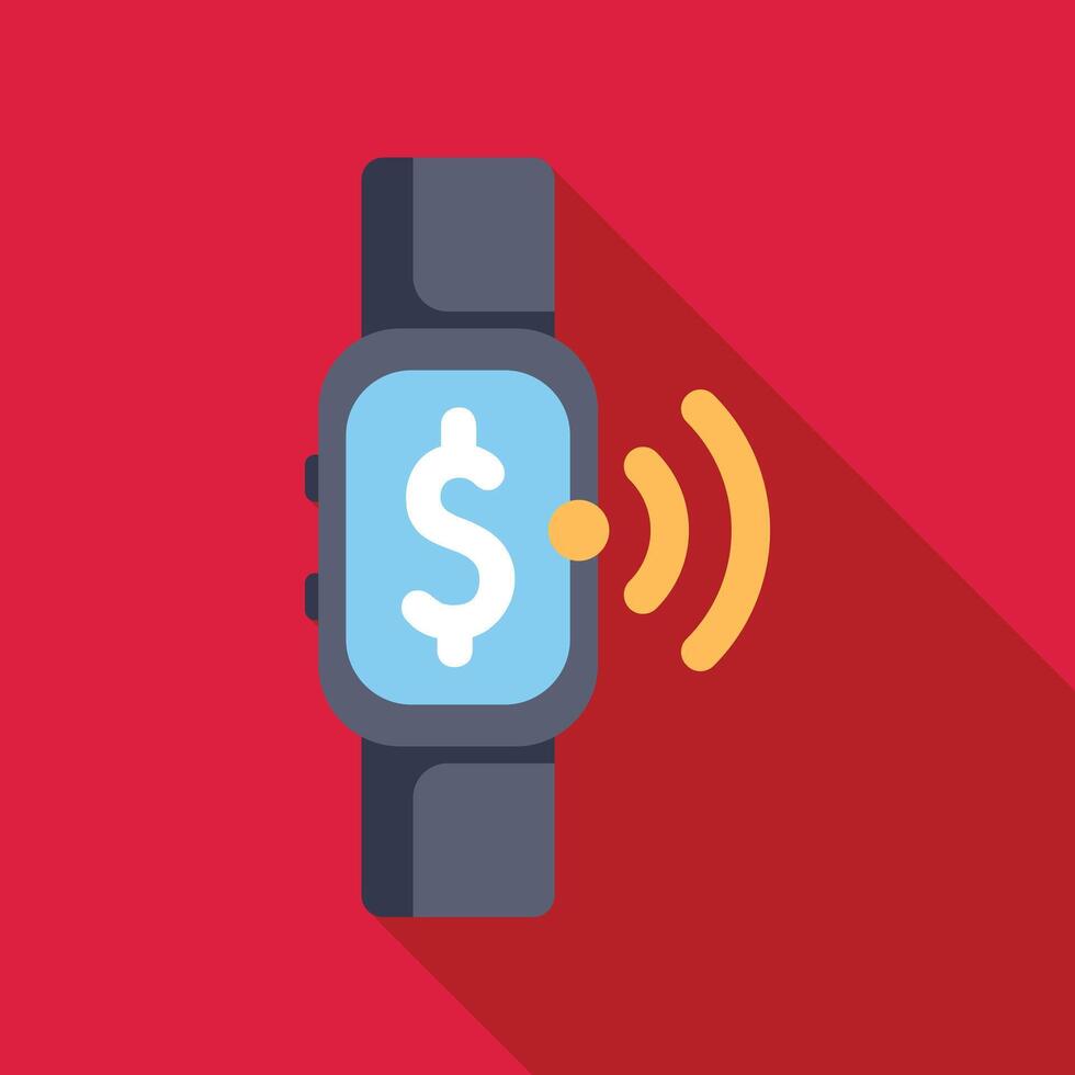 Smartwatch showing dollar sign sending wireless payment vector