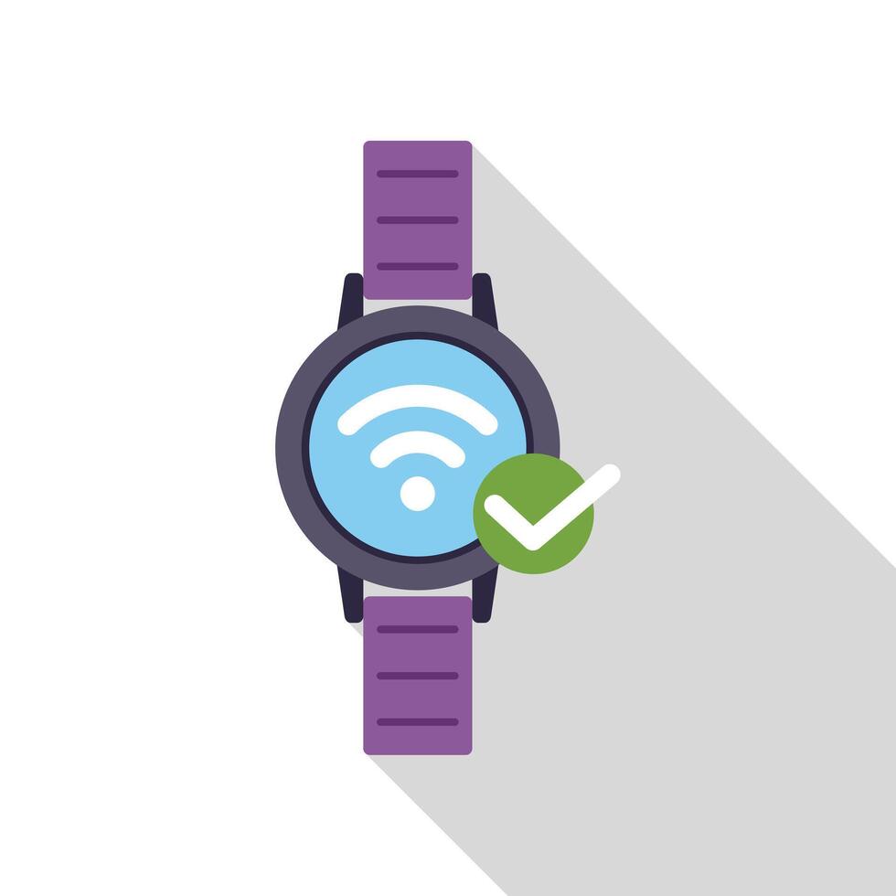 Smartwatch with wifi connection showing on screen vector