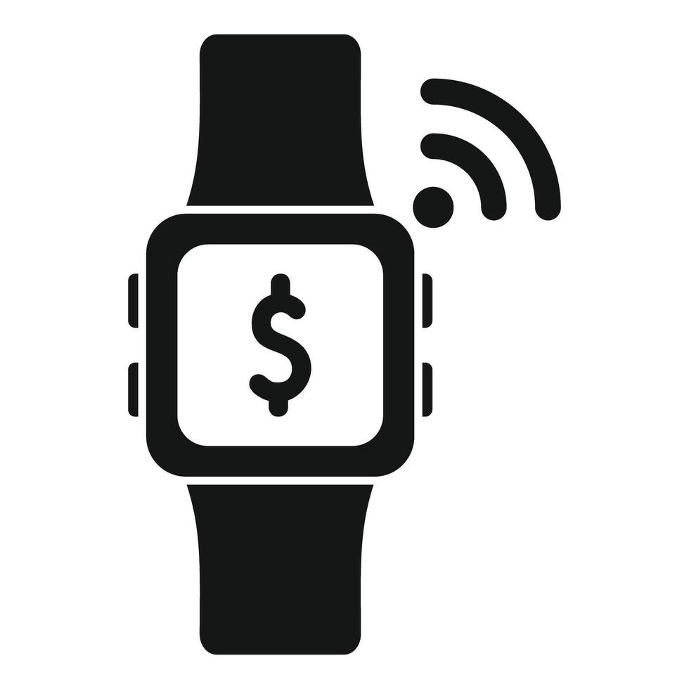 Smartwatch showing dollar sign for nfc payment vector