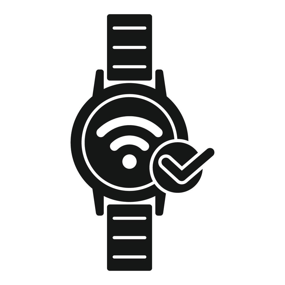 Smartwatch showing wifi connected icon on screen vector