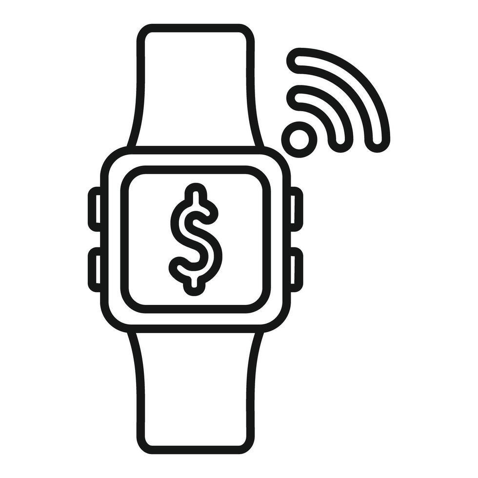 Smart watch showing us dollar sign for nfc payment vector