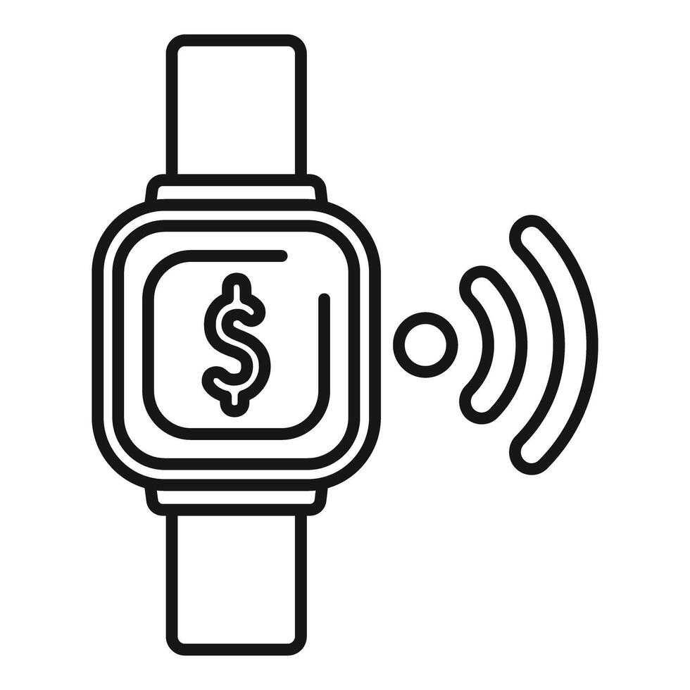 Smartwatch making online nfc payment using wifi connection vector