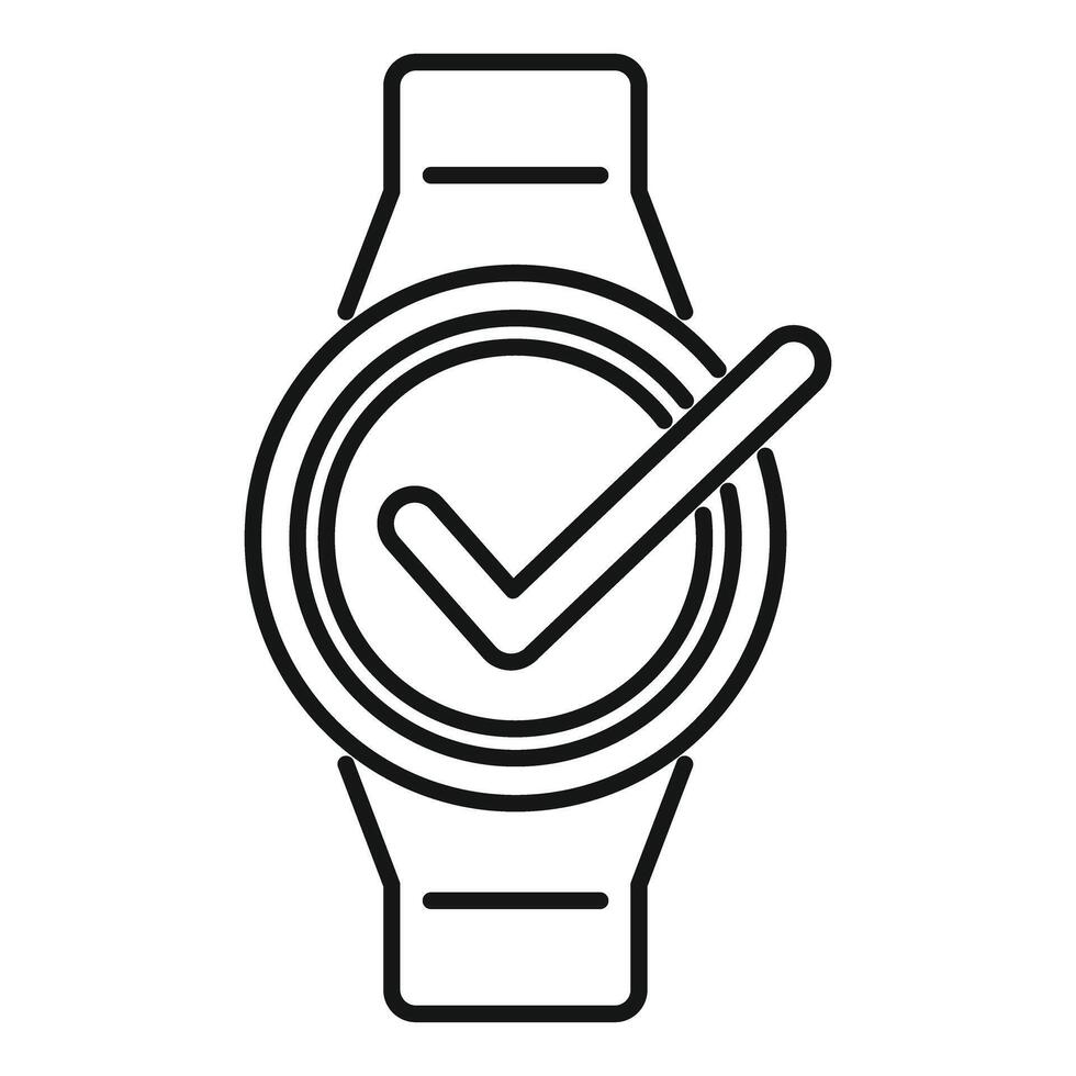 Smartwatch showing check mark icon on screen vector