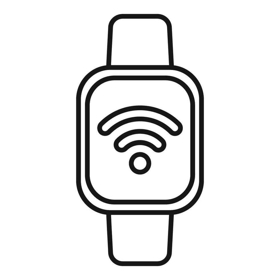 Smartwatch displaying wifi connection icon for wireless communication vector