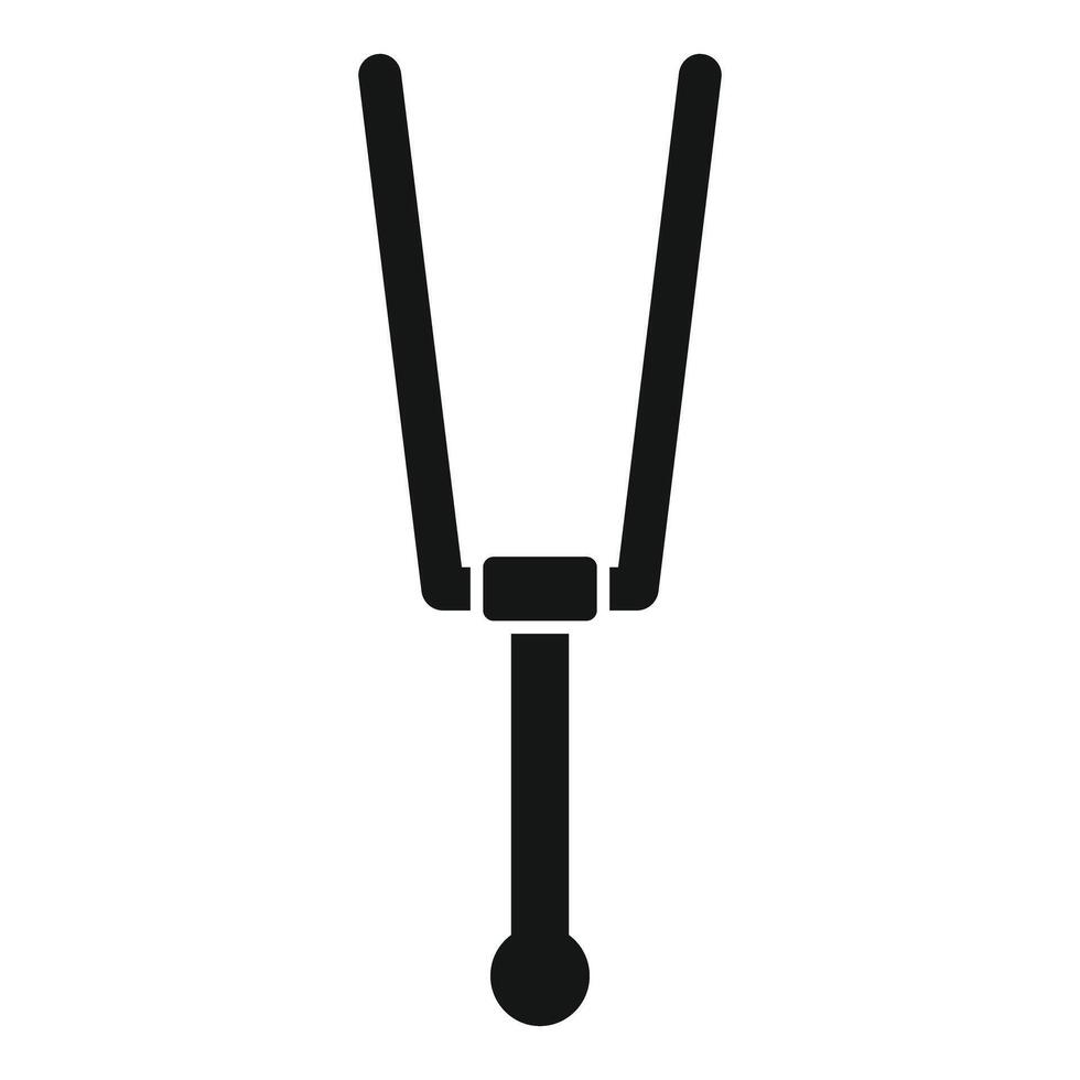 Tuning fork icon representing musical instrument for sound waves vector