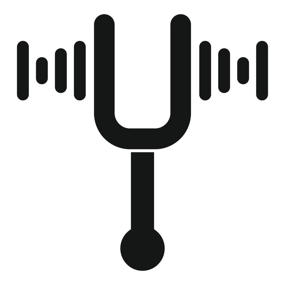 Tuning fork creating sound waves icon vector