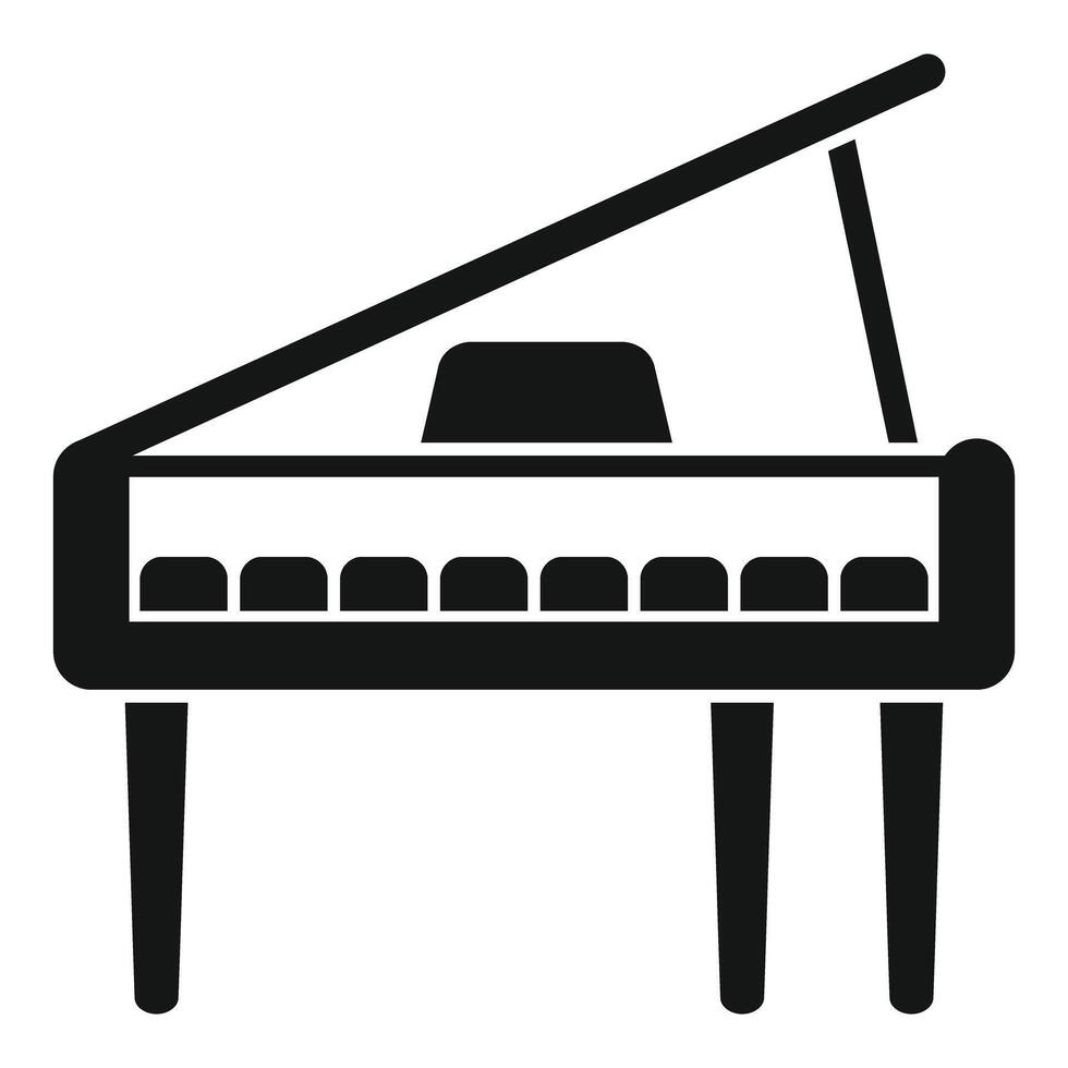 Black piano icon representing classical music instrument for concerts vector