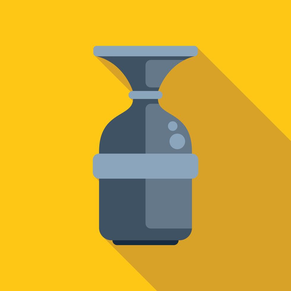 Modern water cooler dispensing refreshing water with long shadow on yellow background vector