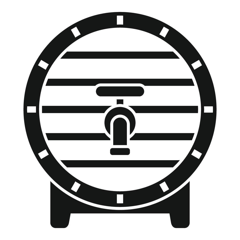 Old wooden barrel with tap for making alcohol storing wine and rum vector