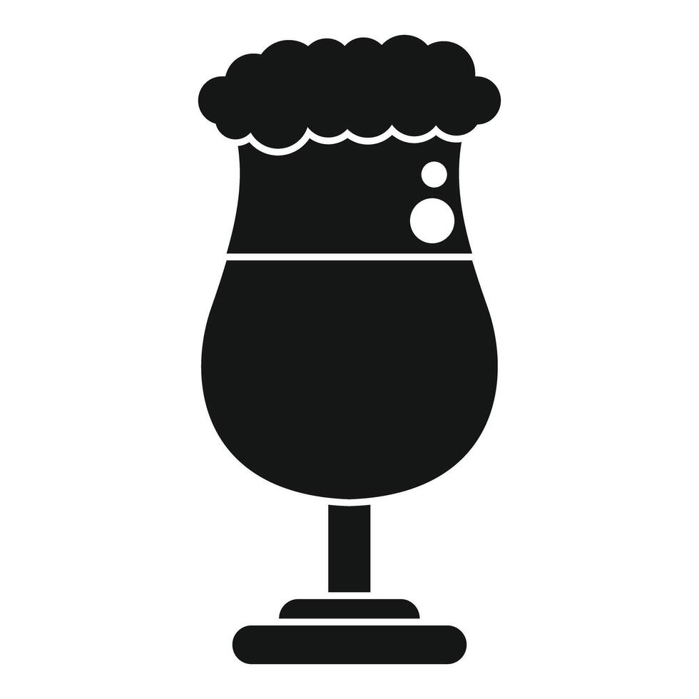 Glass of beer with foam simple icon showing pub beverage vector