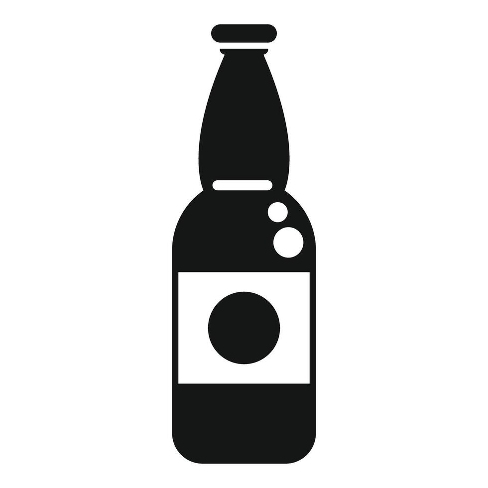 Simple vector icon of a beer bottle with bubbles showing through the glass
