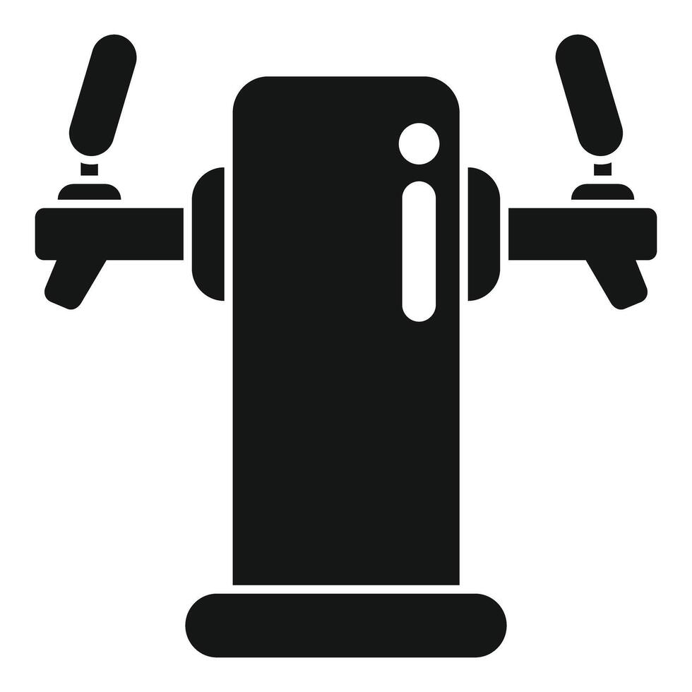 Double beer tap standing on the bar counter for serving cold beer in a pub vector