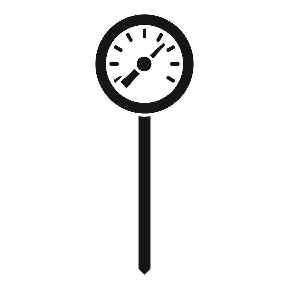 Analog thermometer with round display showing increasing temperature icon vector