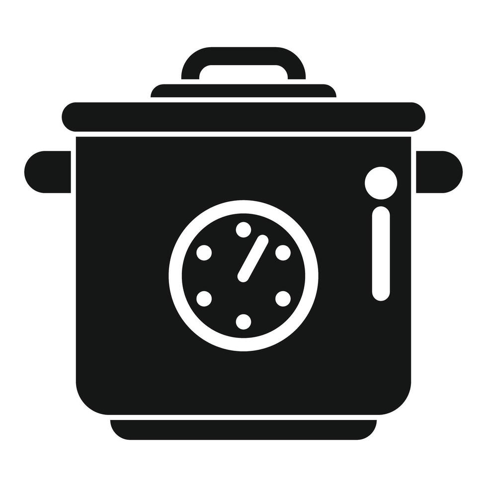 Modern multi cooker icon showing cooking time vector
