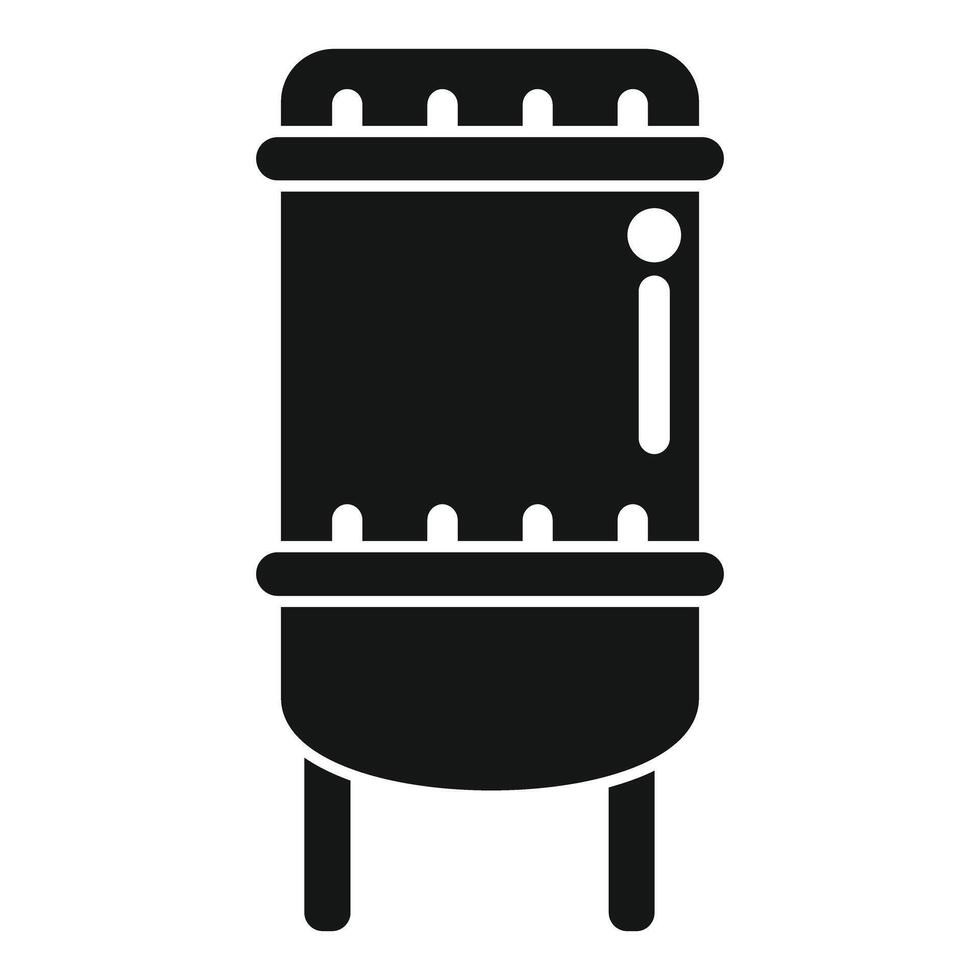 Milk pasteurization tank icon, dairy plant equipment representing milk processing vector