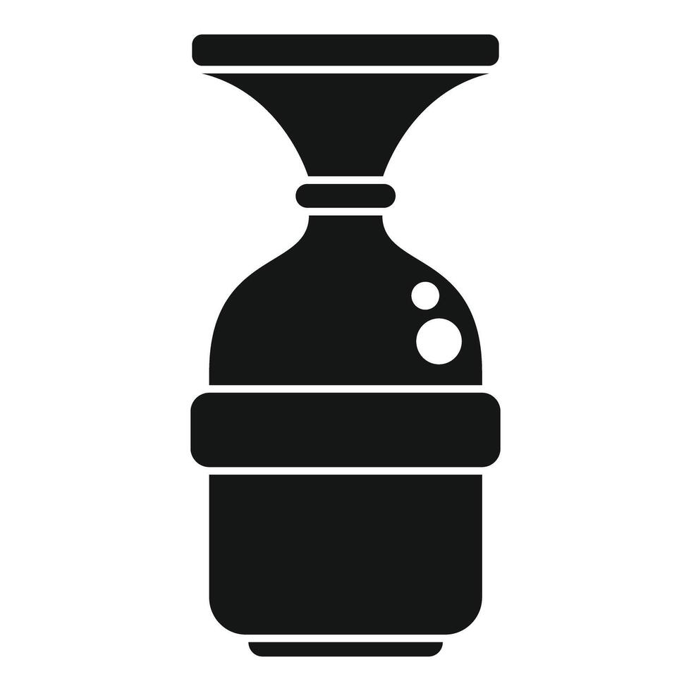 Black metal milk container icon for farm processing using udder clamp system vector