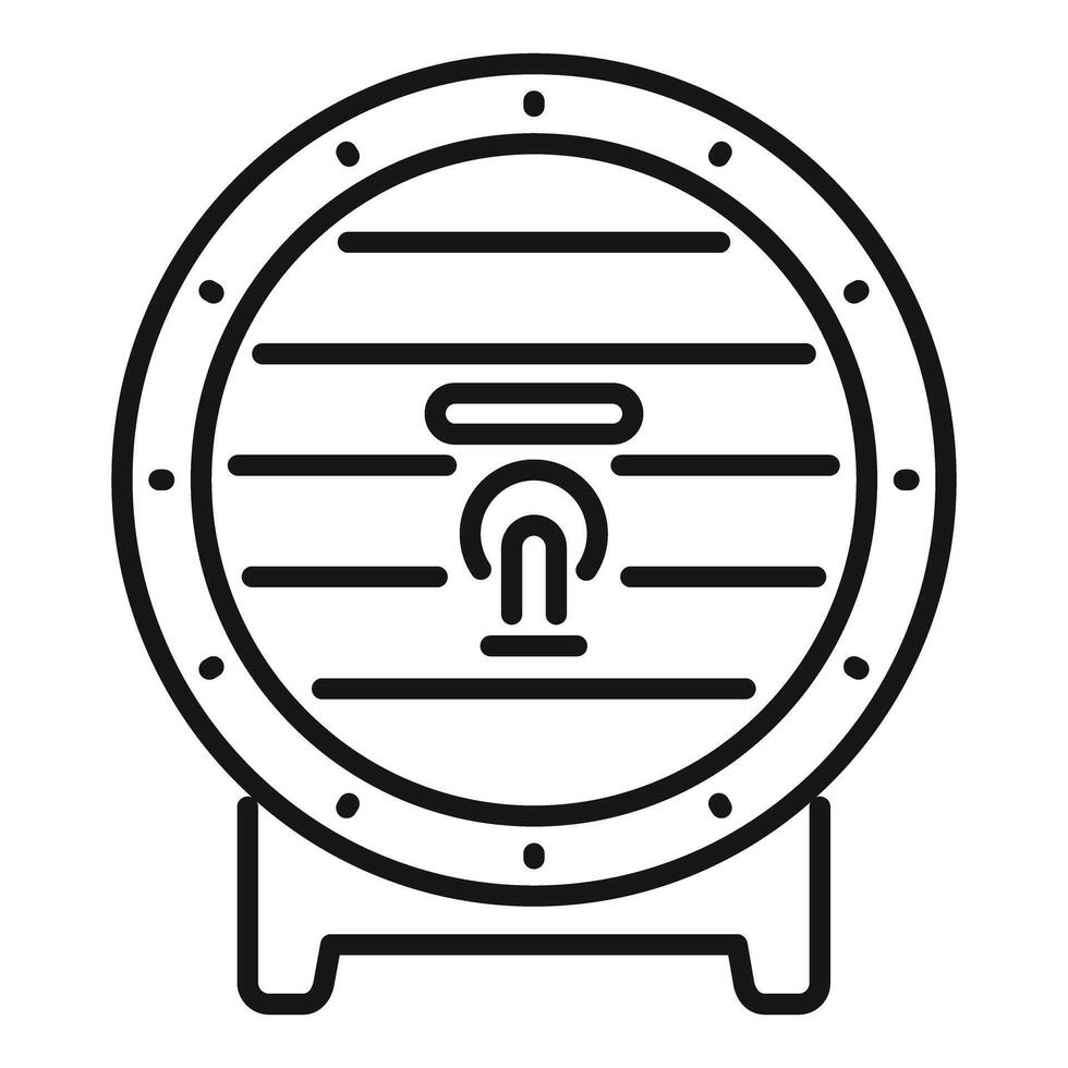 Wooden barrel for wine or beer making staying on stand vector