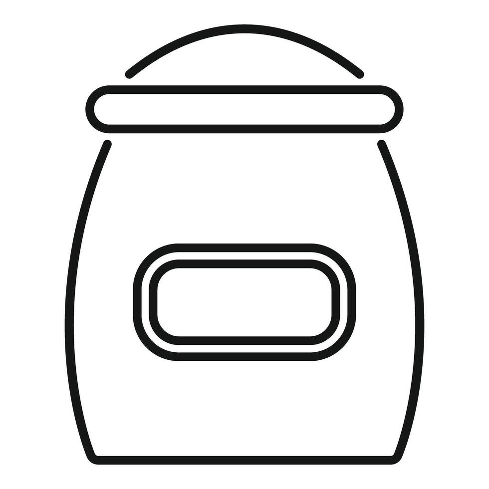 Eco bag with label for bulk products line icon vector
