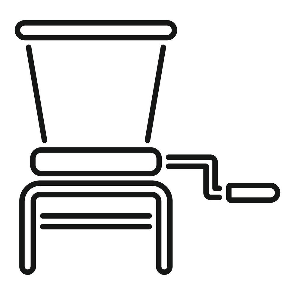 Manual meat grinder machine for mincing beef outline icon vector