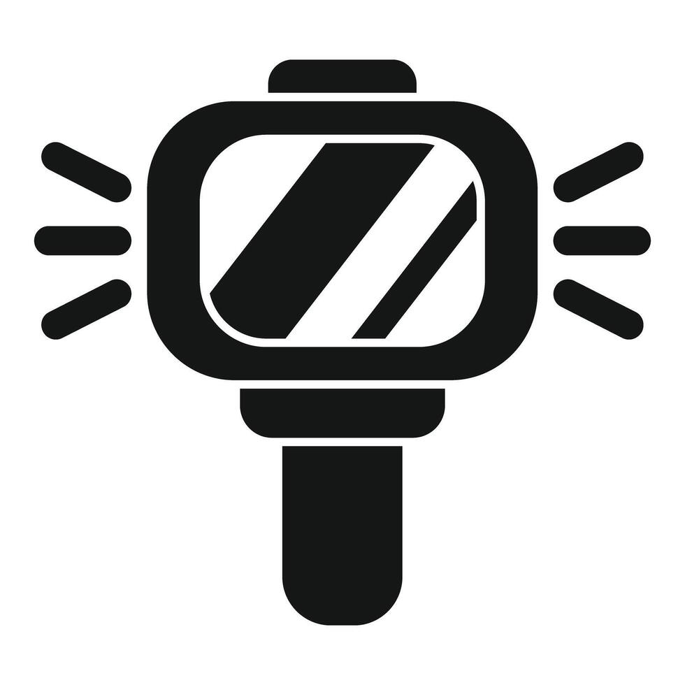 Bike light shining brightly in simple style icon vector