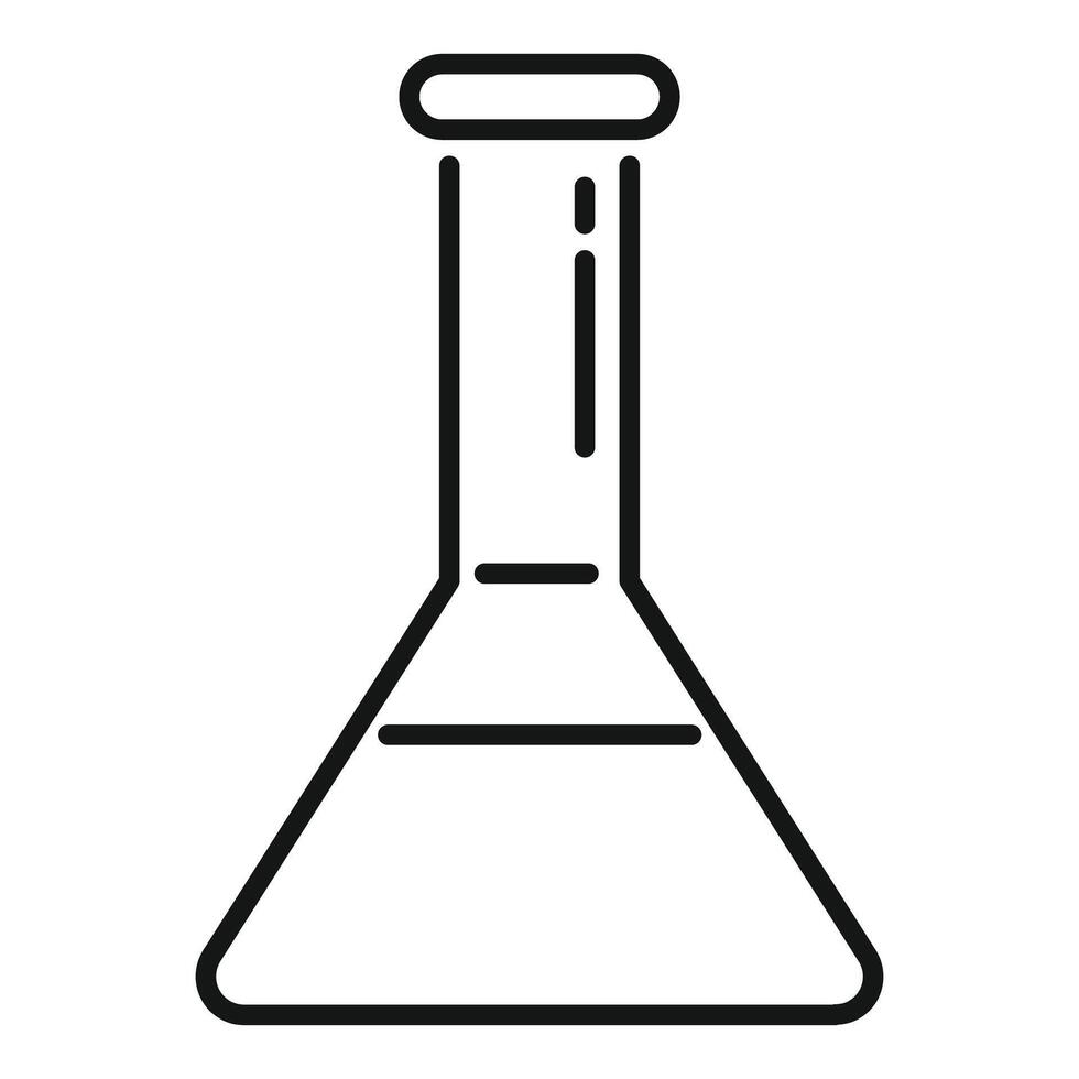 Chemical flask icon representing chemistry experiment vector