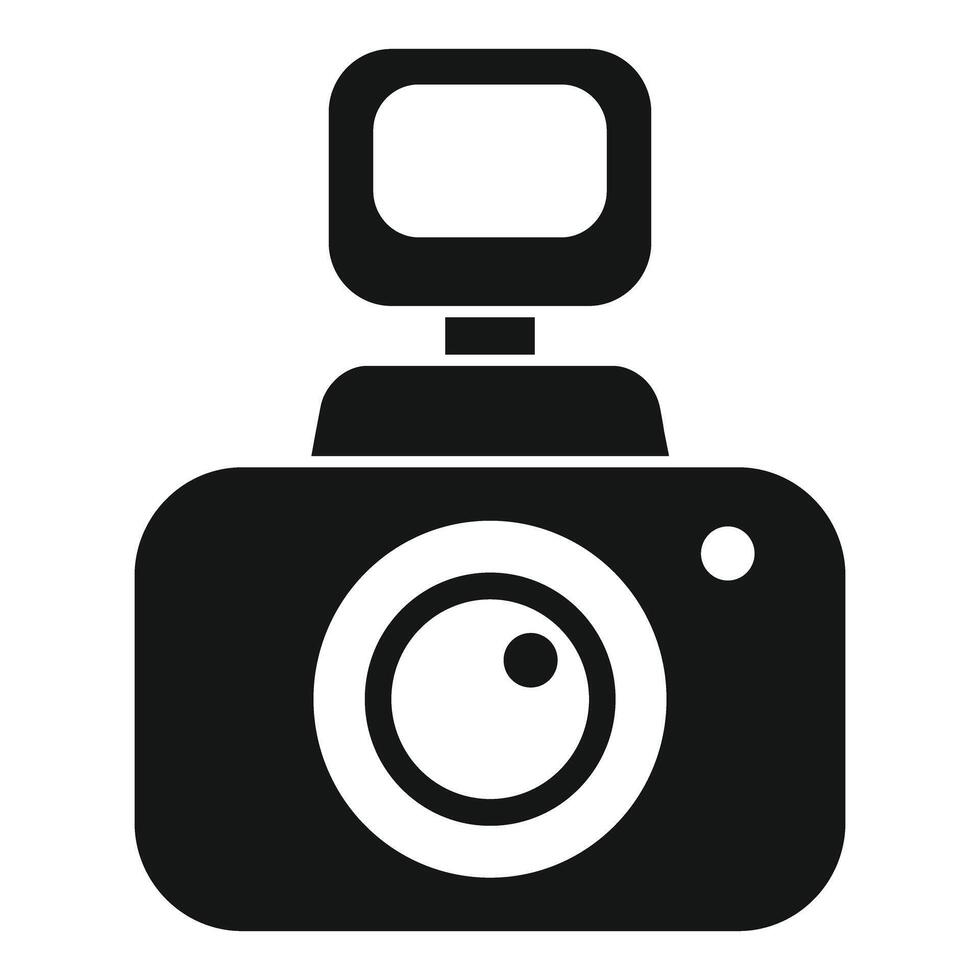 Action camera showing lens and flash icon vector