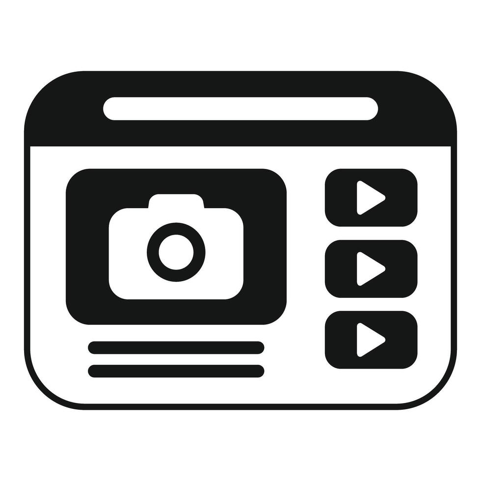 Multimedia content creation app interface for streaming platform vector
