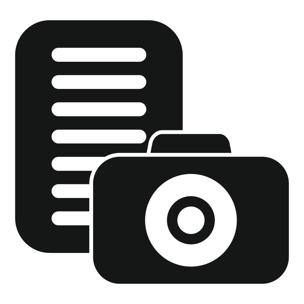 Camera icon representing concept of photo documenting vector