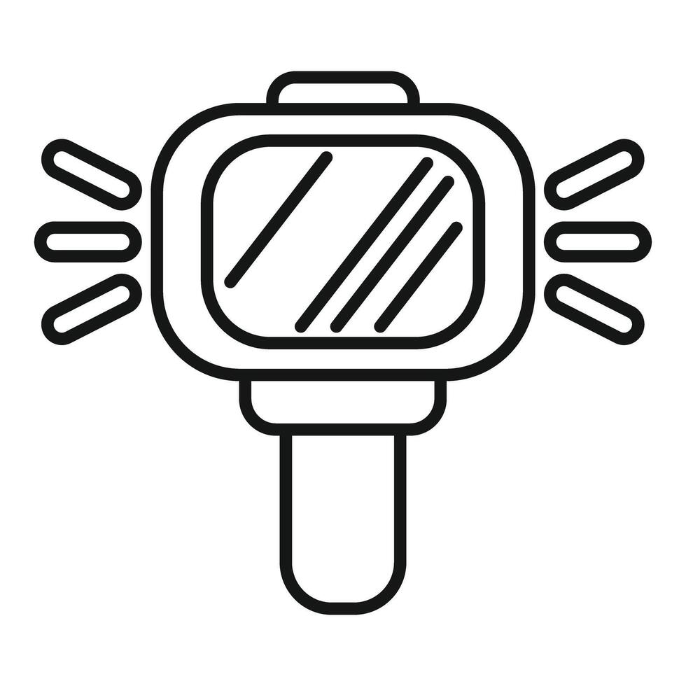 Flashlight emitting light beams icon outline style vector
