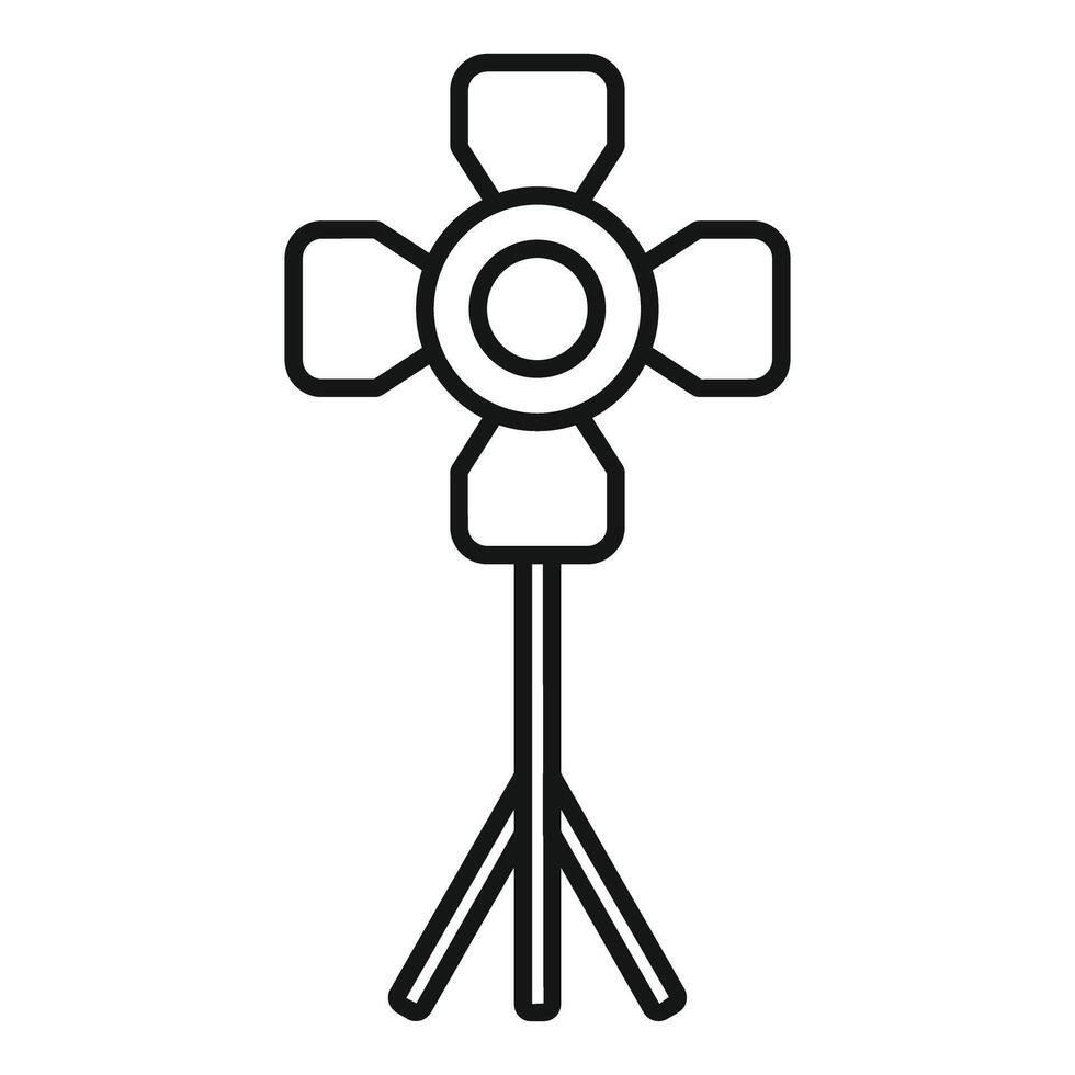 Spotlight standing on tripod for photo or video making vector