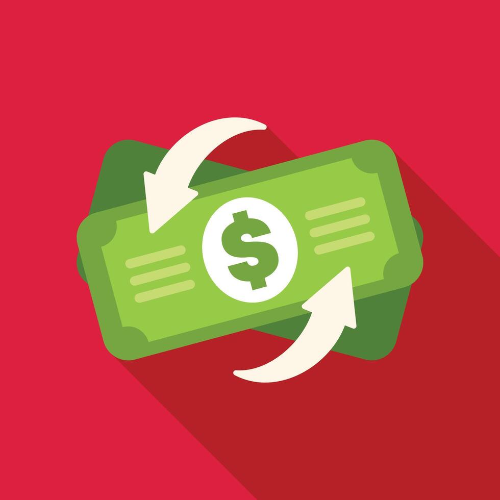 Money bills rotating showing money transfer concept vector