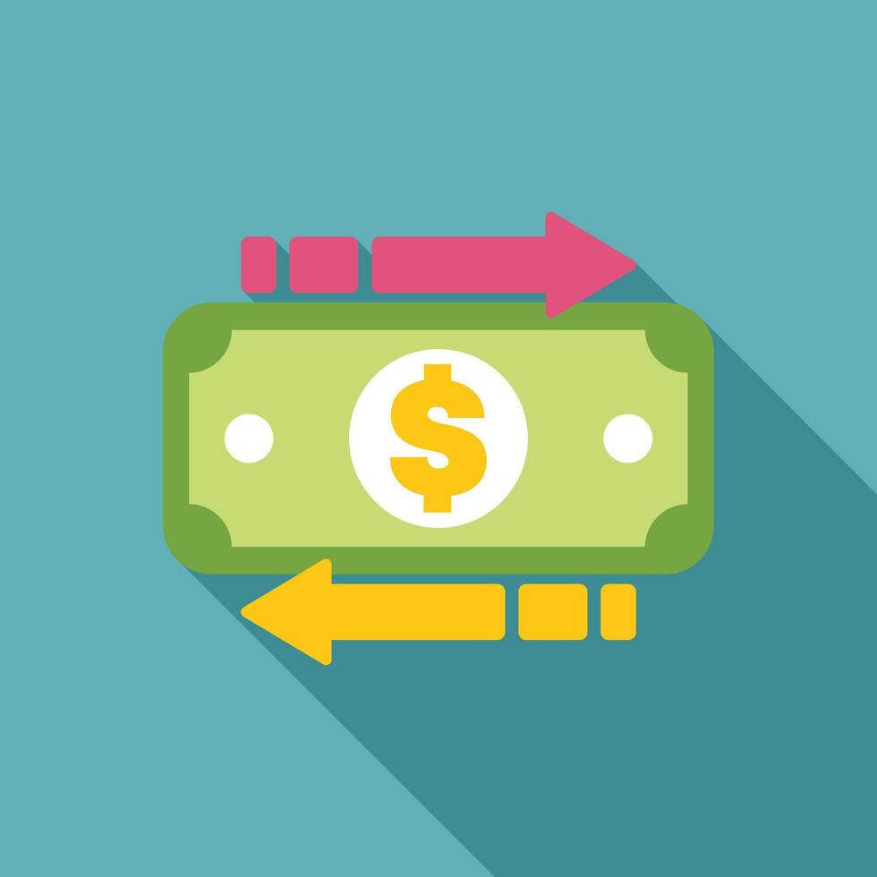 Money transferring with arrows going in opposite directions vector