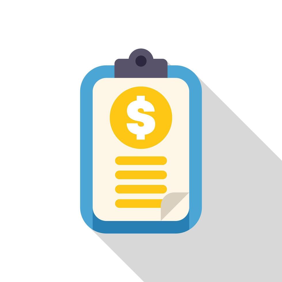 Clipboard showing financial report with dollar sign, business accounting icon vector