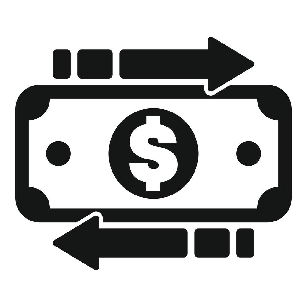 Money transferring icon representing sending and receiving currency vector