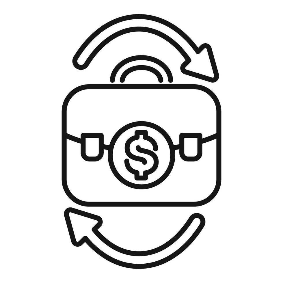 Money turnover icon showing cashflow, profit, and revenue vector