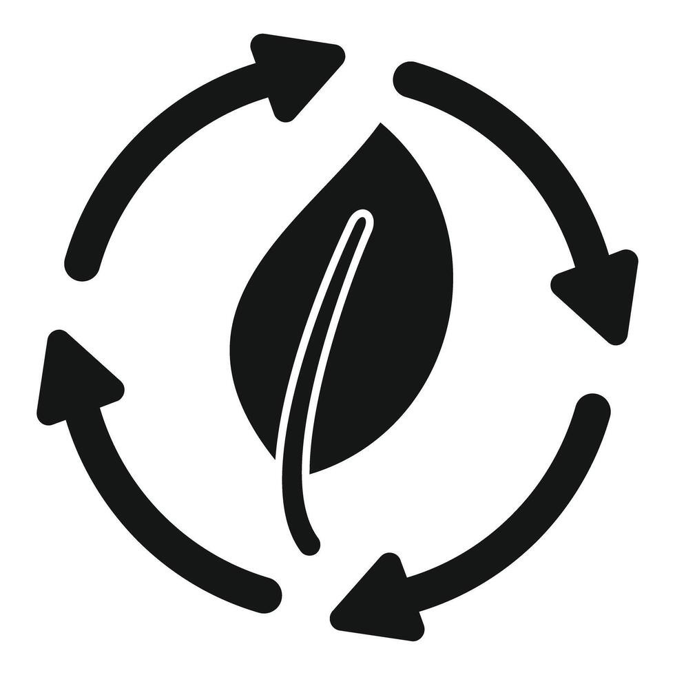 Circular economy showing recycle with leaf symbol vector