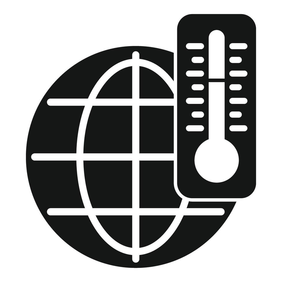 Global warming icon showing earth temperature increasing vector