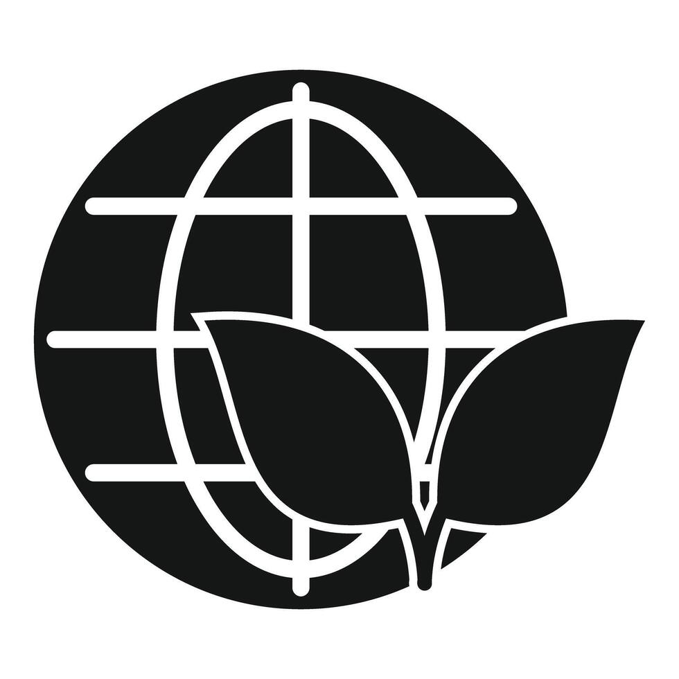 Eco friendly world environment conservation icon with leaves vector