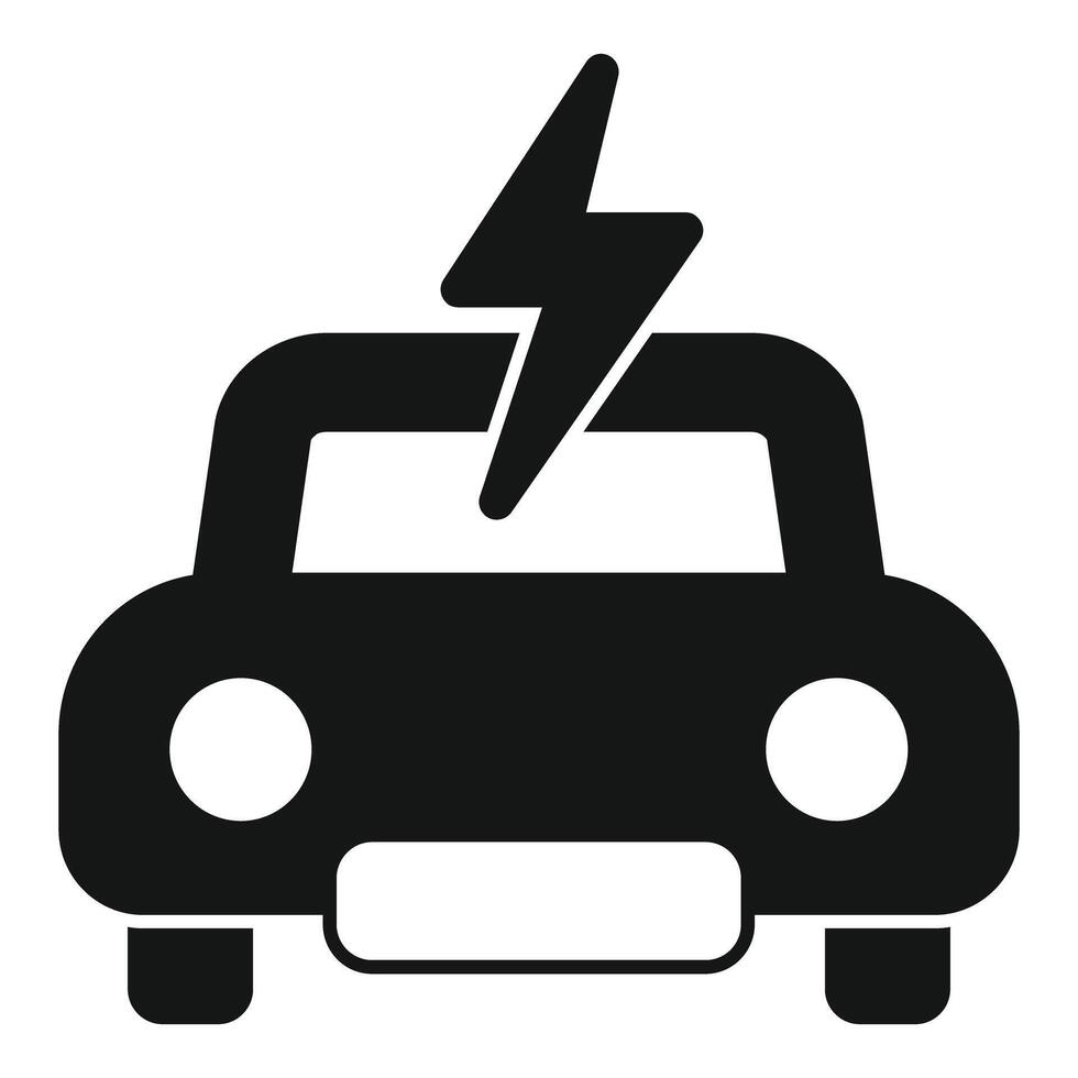 Electric car charging with bolt icon showing eco transportation vector