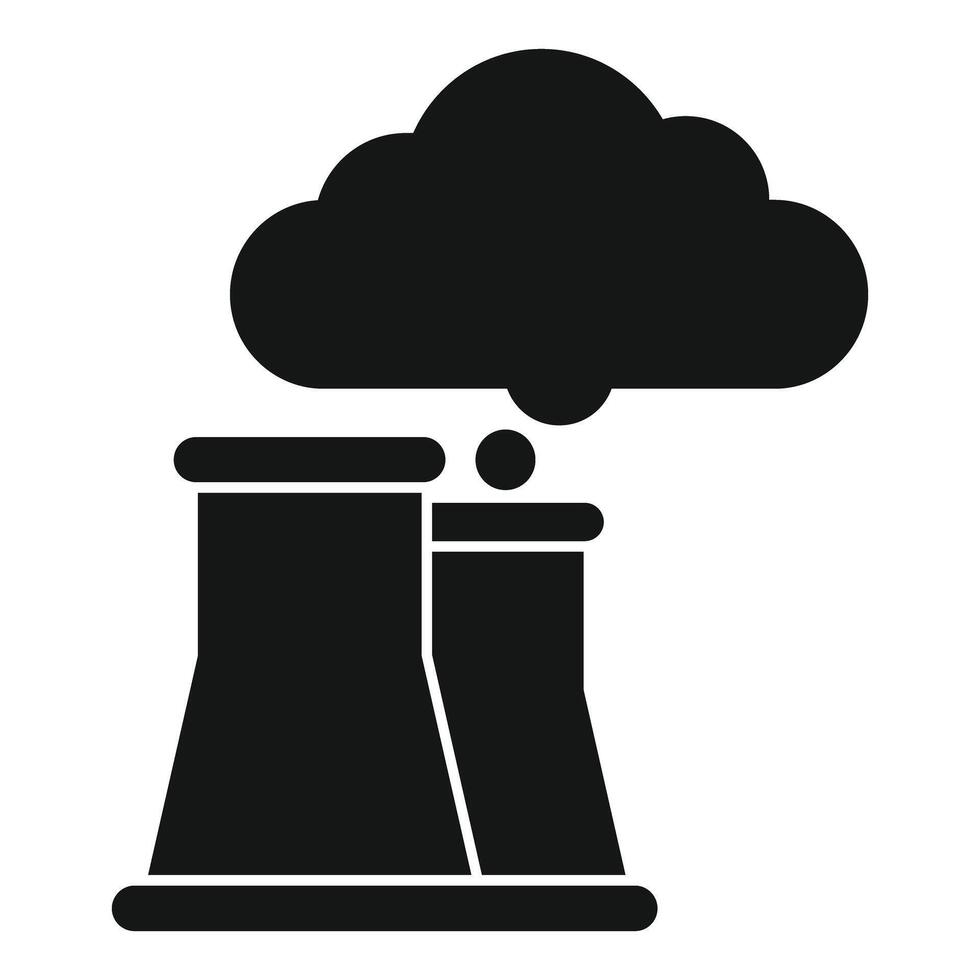 Nuclear plant emitting pollution into atmosphere icon vector