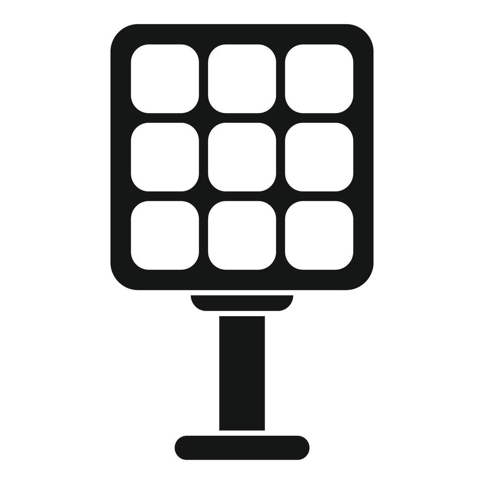 Solar panel generating electricity from sun icon simple style vector